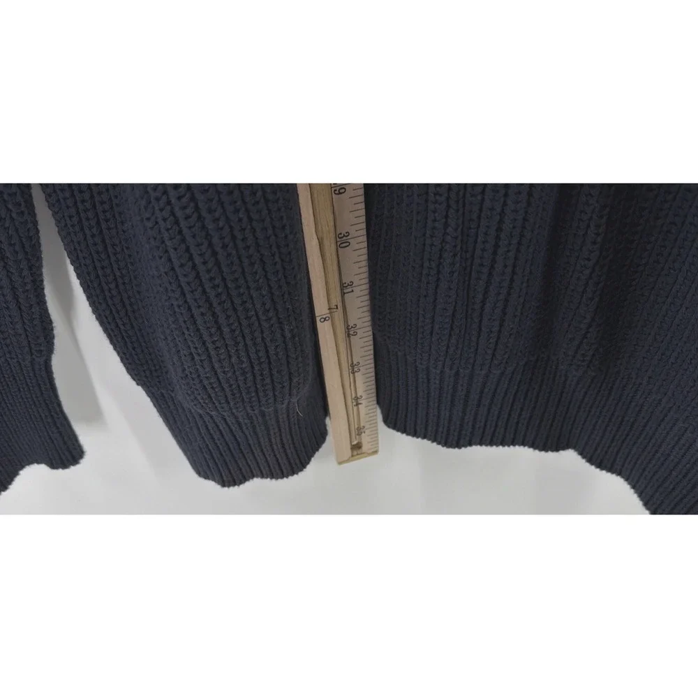 L.L. Bean Ribbed Sweater Men's XL Tall Blue Heavy Knit Cotton Crew Neck Retro